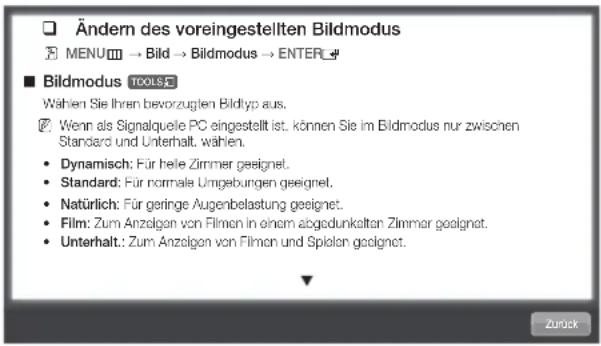 SAMSUNG UE46D6000TP - Anzeigen der Inhalte - 1