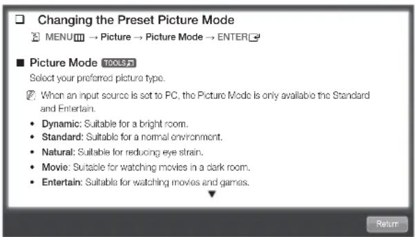 SAMSUNG UE46D6000TP - Viewing the Contents - 1
