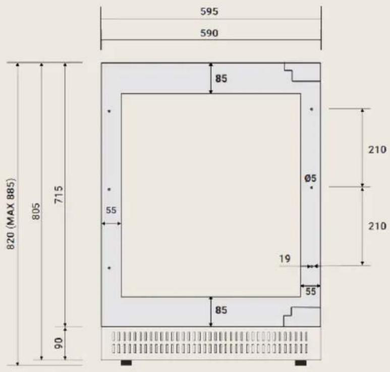 BORETTI MLWC82ZGAN - Appliance dimensions - 1