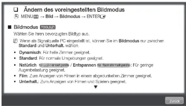 SAMSUNG PS59D6900DQ - Anzeigen der Inhalte - 1