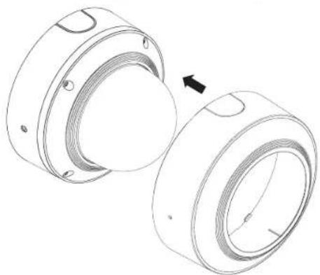 Hanwha XNV-6081R - Application/retrait du couvercle de protection - 1