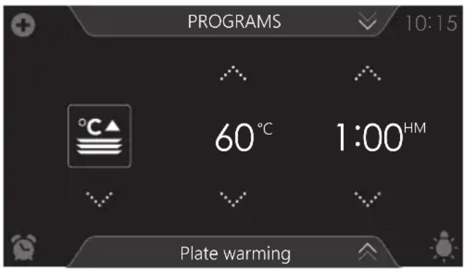 Atag CS6585M1C - Selecting warming functions - 1