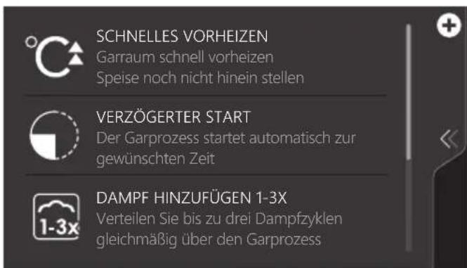 Atag CS6585M1C - Verwendung des „Plus“-Menüs - 3