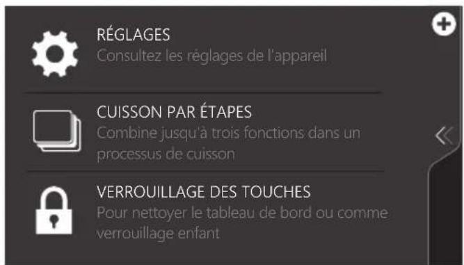 Atag CS6585M1C - Utilisation du menu « Plus » - 2