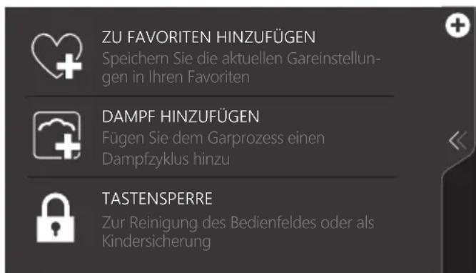 Atag CS6585M1C - Verwendung des „Plus“-Menüs - 4