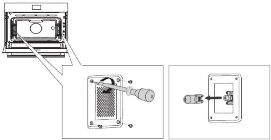 Atag CS4585M1C - Replacing the oven light bulb - 3