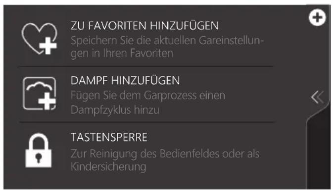 Atag CS4585M1C - Verwendung des „Plus“-Menüs - 4