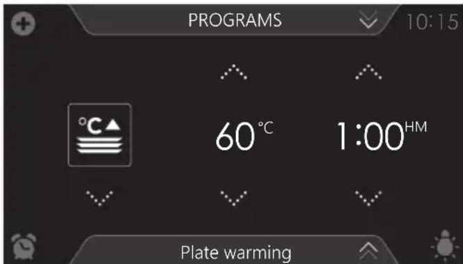 Atag CS4585M1C - Selecting warming functions - 1