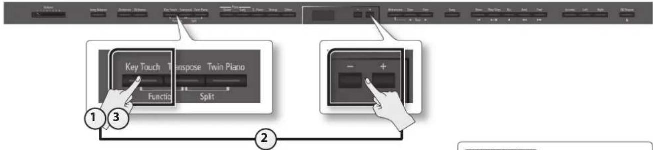ROLAND DP90e - 調整鍵盤的反應(Key Touch) - 1