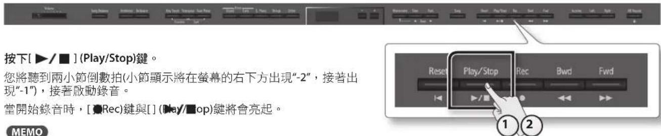 ROLAND DP90e - 啟動/停止錄音 - 1