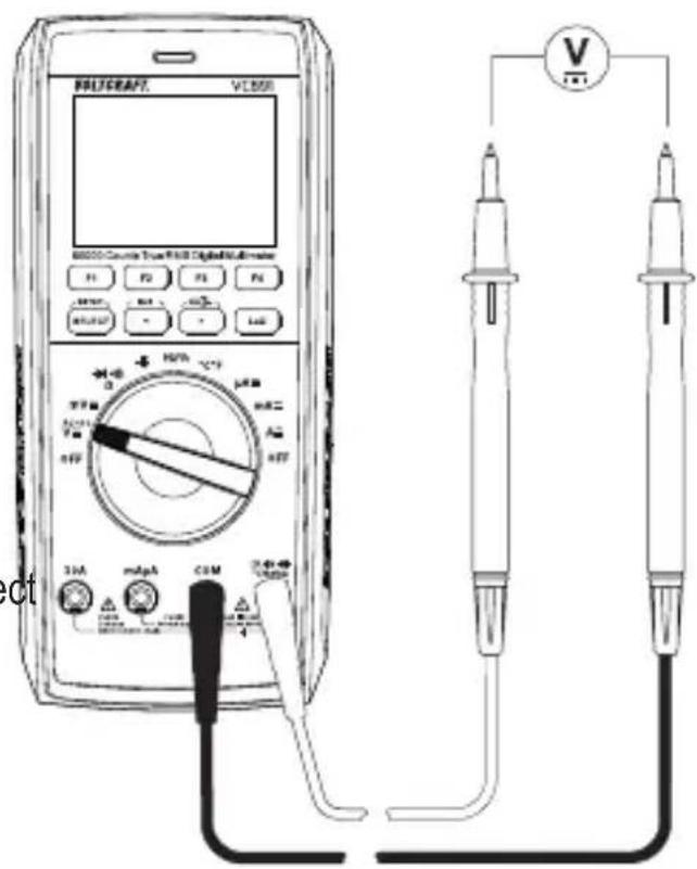 VOLTCRAFT VC891 - Meten van gelijkspanning "V" - 1