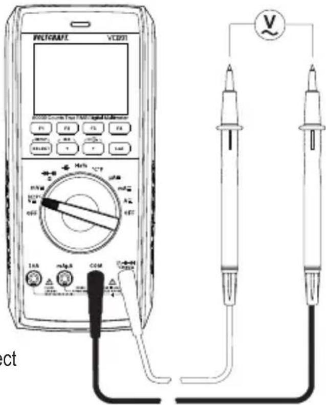 VOLTCRAFT VC891 - Meten van wisselspanning "V\~ - 1