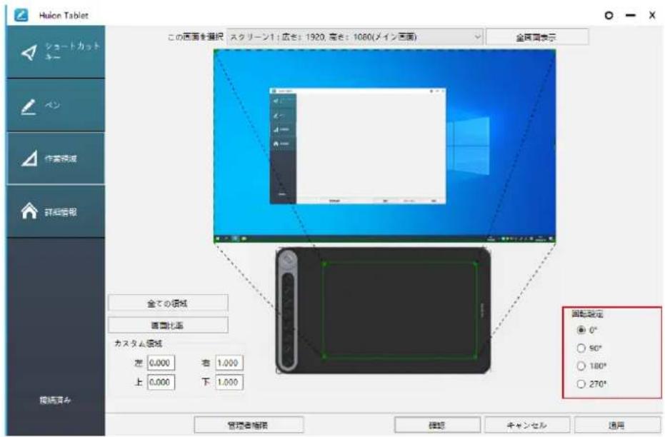 Huion Inspiroy Dial Q620M - 作業領域の回転 - 1