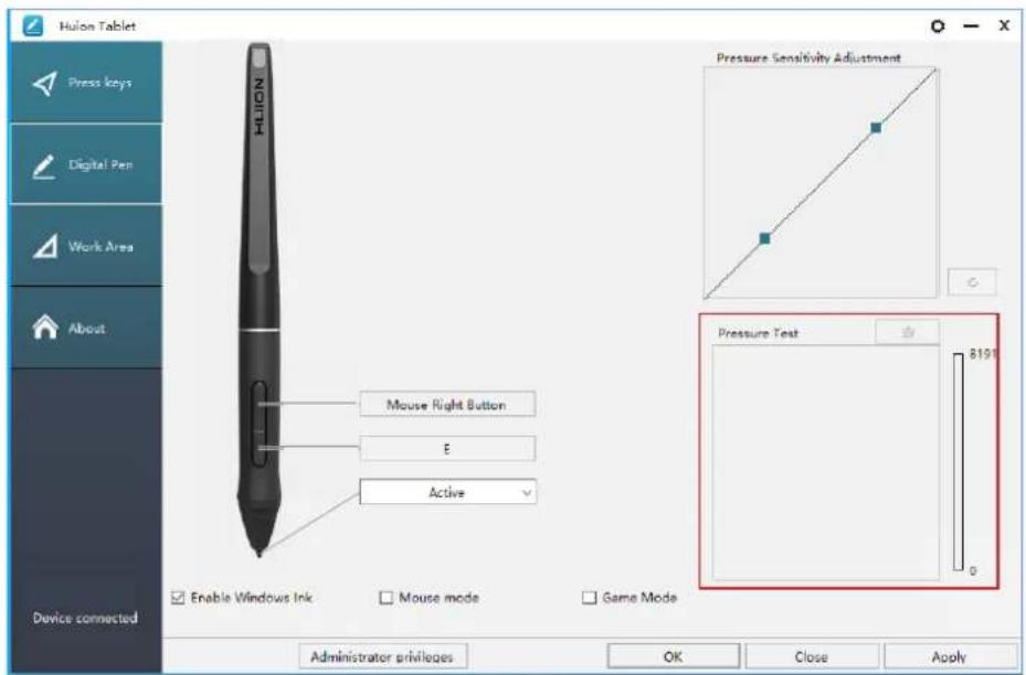 Huion Inspiroy Dial Q620M - Pen Pressure Testing - 1