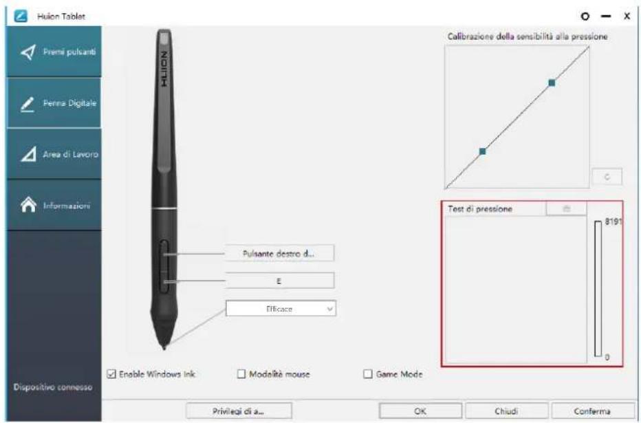Huion Inspiroy Dial Q620M - Test di pressione della penna - 1