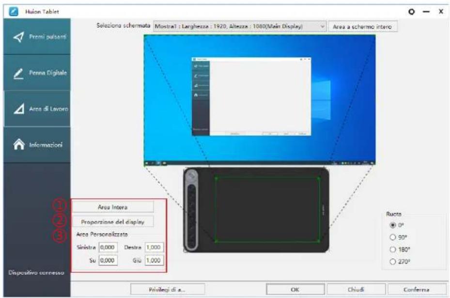 Huion Inspiroy Dial Q620M - Impostazione dell'Area di Lavoro - 1