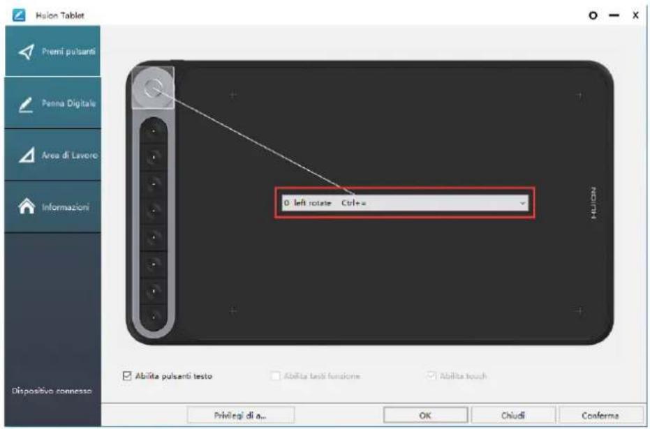 Huion Inspiroy Dial Q620M - Impostazione Funzione dei tasti a pressione - 1