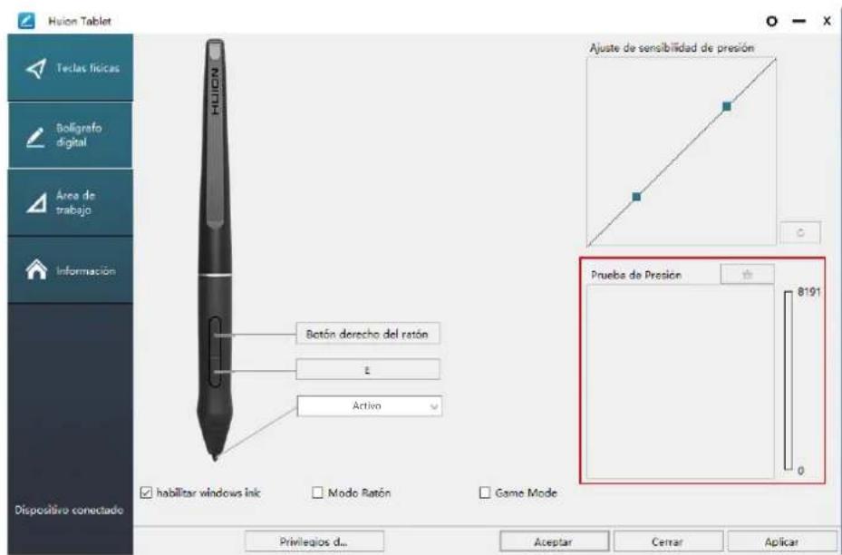 Huion Inspiroy Dial Q620M - Prueba de presión del lápiz - 1
