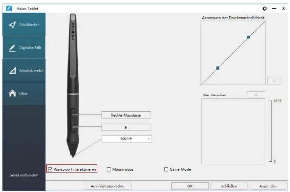 Huion Inspiroy Dial Q620M - Windows Ink aktivieren - 1