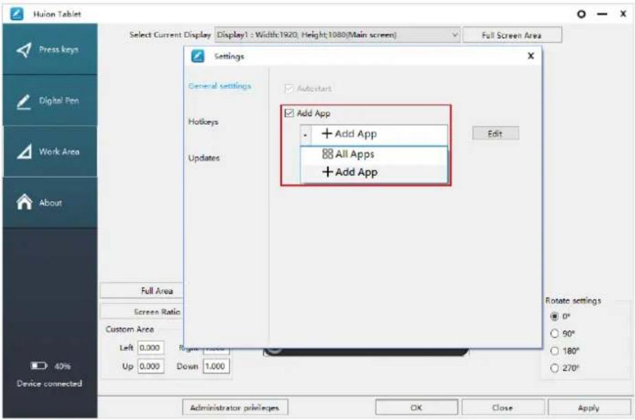 Huion Inspiroy Dial Q620M - General settings - 1