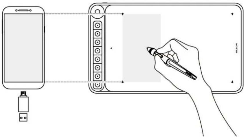 Huion Inspiroy Dial Q620M - Connecter Huion tablette aux téléphones et des tablettes d'Android - 1