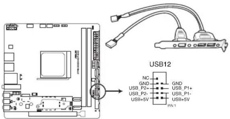 ASUS ROG STRIX B350-I GAMING - Connecteur USB 2.0 (10-1 pin USB12) - 1