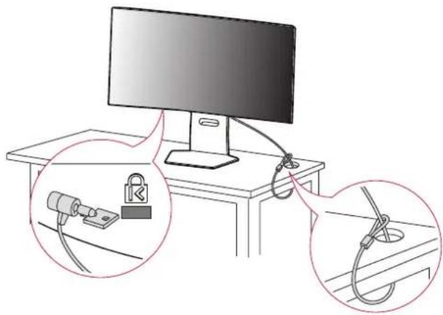 LG 32GS95UX - Using the Kensington Lock - 1