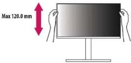 LG 32GS95UX - Adjusting the Stand Height - 1