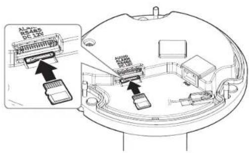 Hanwha TNO-C3022TRA - Insertion d'une carte micro SD - 1
