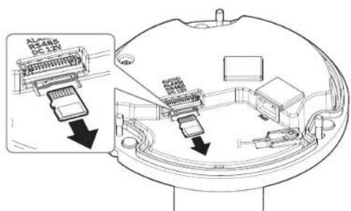 Hanwha TNO-C3032TRA - Retrait d'une carte micro SD - 1
