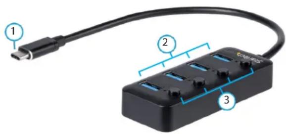 StarTech.com HB30C4AIB - Schéma du produit - 1