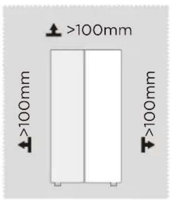 MIDEA MERS530FGE02 - Rozmery a odstupy - 1