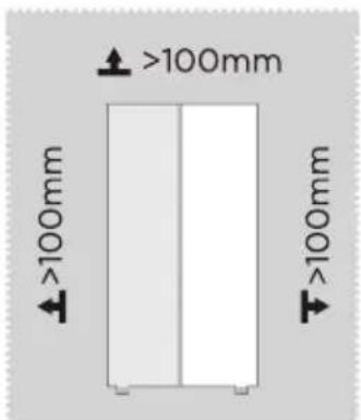 MIDEA MERS530FGE02 - Dimensões e folgas - 1
