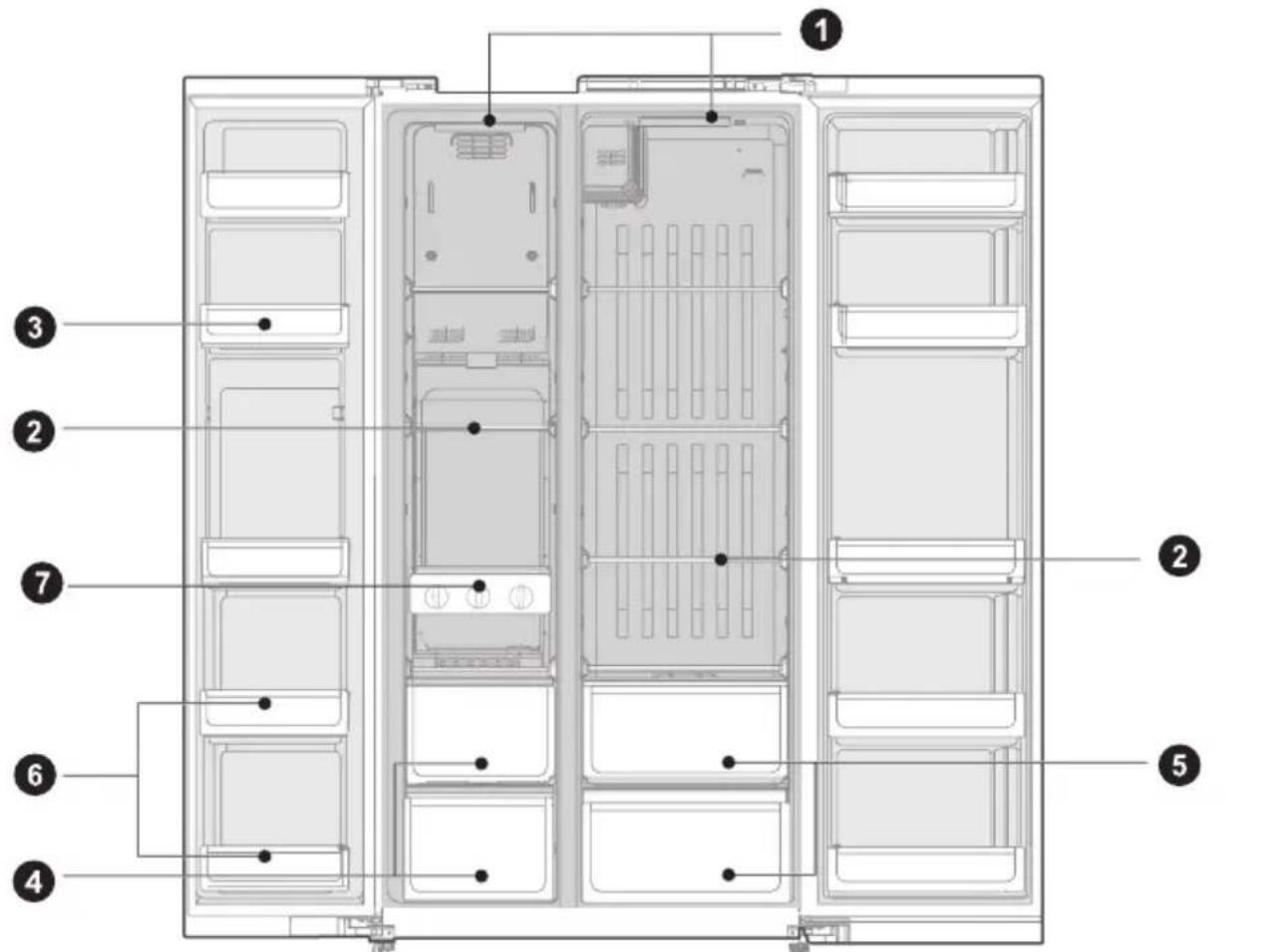 MIDEA MERS530FGE02 - Nomes dos componentes - 1