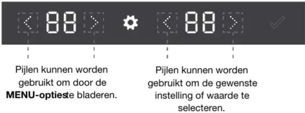 Atag KU8571K1C - MENU-optieGRODERSNAAM Devereenkomstigeinstellingenenwaardenworden weergegeven - 2