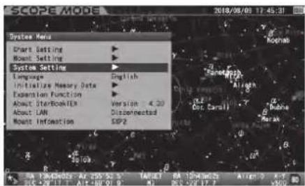 Vixen SXP2 - Paramètre système - 1