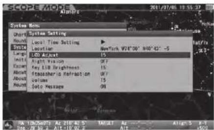 Vixen SXP2 - Réglage LCD - 1