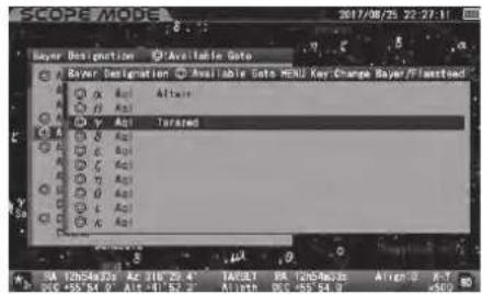 Vixen SXP2 - Appel direct de la désignation bayer - 3