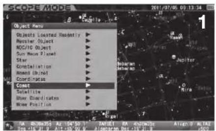 Vixen SXP2 - Entrer dans les éléments orbitaux de la comète - 1