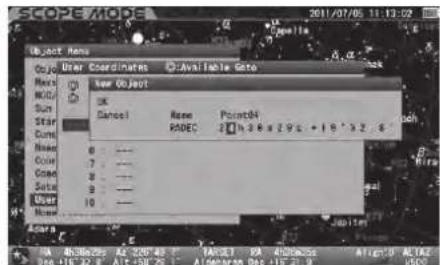 Vixen SXP2 - Définition d'un point par coordonnées - 3