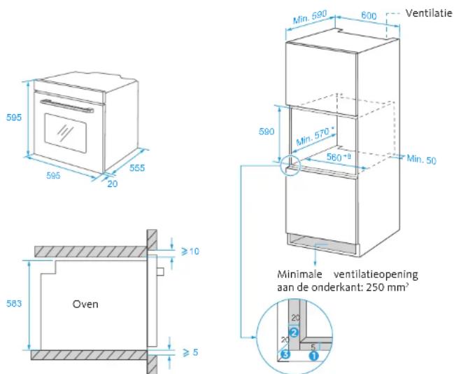 LISTO LFCE 70N3 - De oven in het keukenmeubel installeren - 1