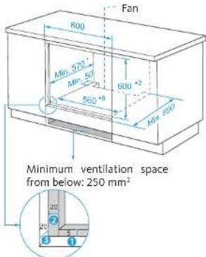 LISTO LFCE 70N3 - Integrated installation under a worktop - 2