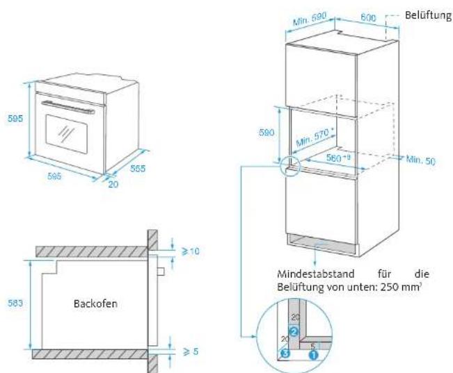 LISTO LFCE 70N3 - Einbau des Backofens im Küchenmöbel - 1