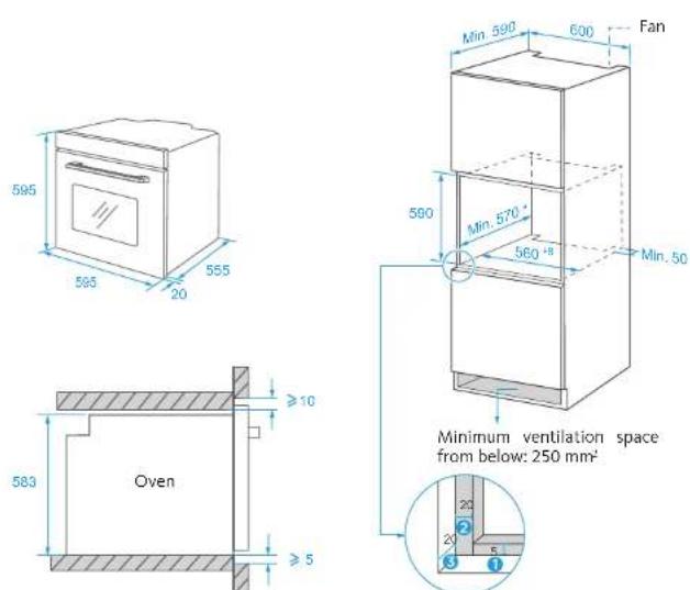 LISTO LFCE 70N3 - Installing the oven in the kitchen unit - 1
