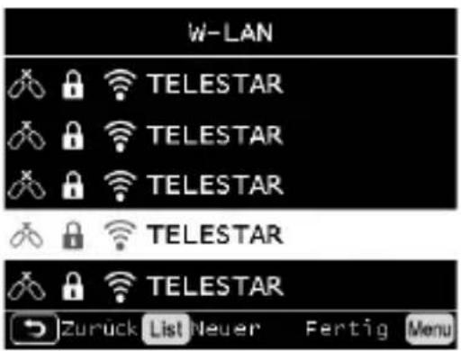 Telestar TOP 200 - WiFi / sélection du réseau - 1