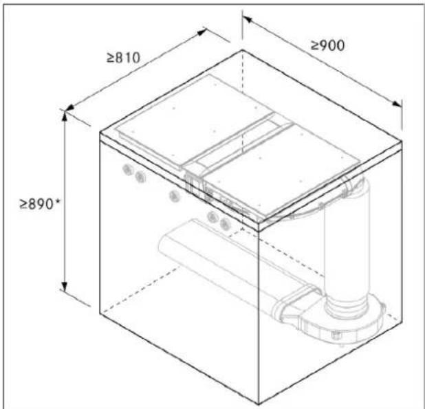 BORA Professional 3.0 PKCB3 - Dimensions minimales de montage - 1