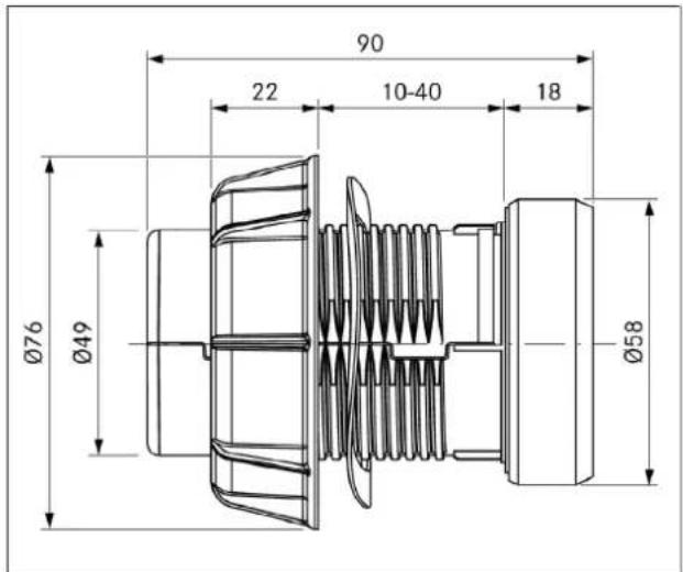 BORA Professional 3.0 PKCB3 - Dimensions du bouton de commande - 2