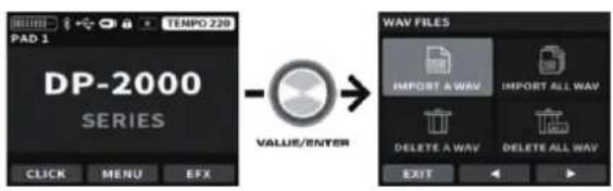 NUX DP-2000 - ■ WAV ファイル設定に入る - 1