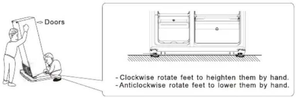Frilec BONNSBS-680-040CB - Levelling the refrigerator - 1