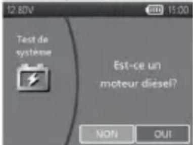 12.8DV Test de système Est-ce un moteur diesel? NON OUT